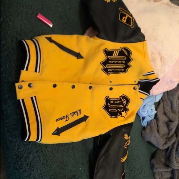 Pelle Pelle Yellow and Black Bomber Jacket - Picture 1 of 2